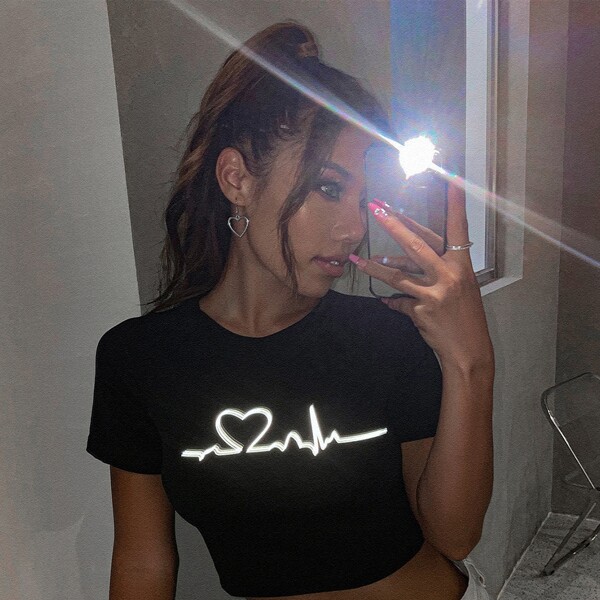 

Reflective Graphic Tee, Black