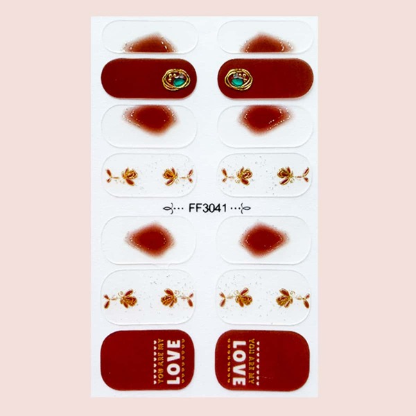 

1sheet Letter Graphic Nail Sticker, Multicolor