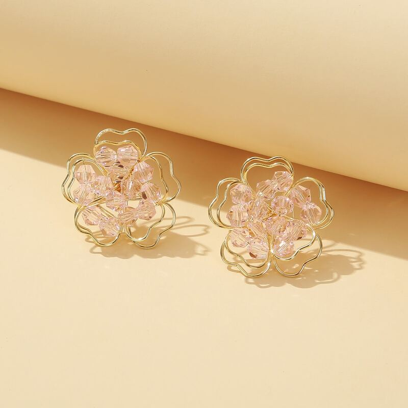 

Flower Stud Earrings, Pink
