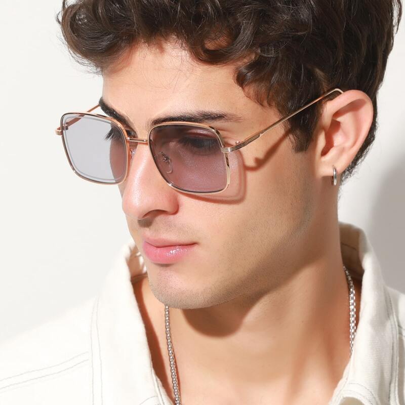 

Guys Square Frame Sunglasses, Purple