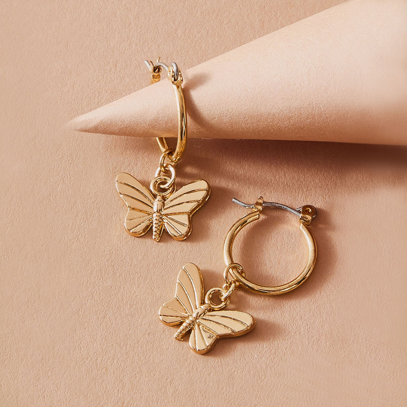 

Butterfly Drop Earrings, Gold