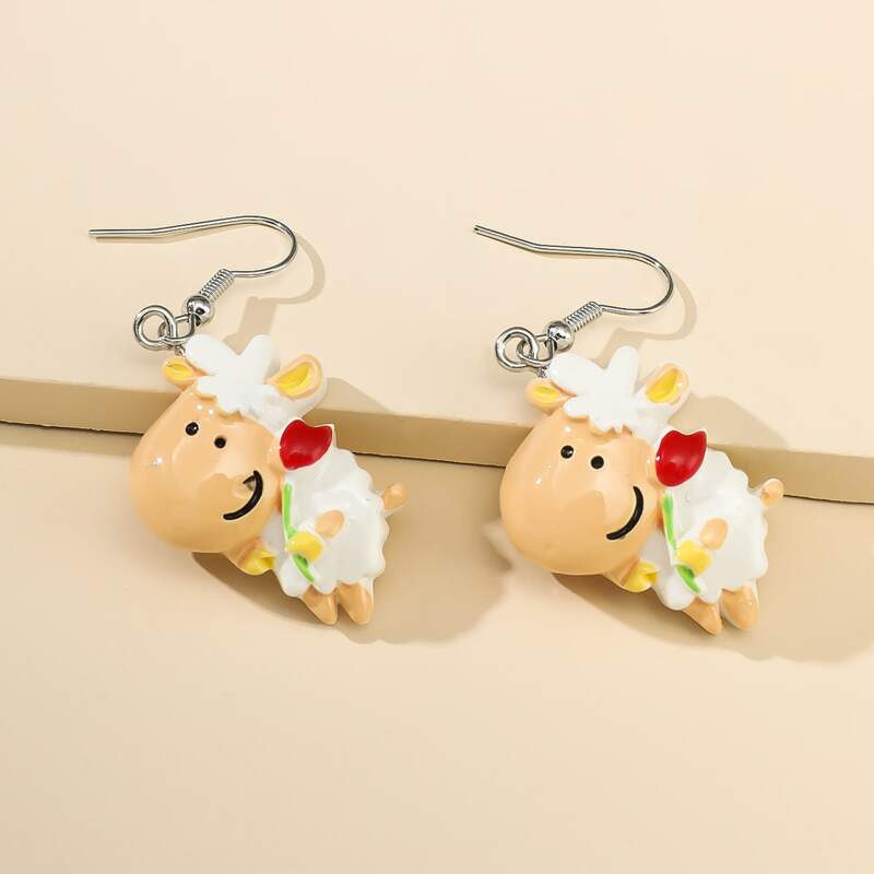 

Sheep Drop Earrings, Multicolor