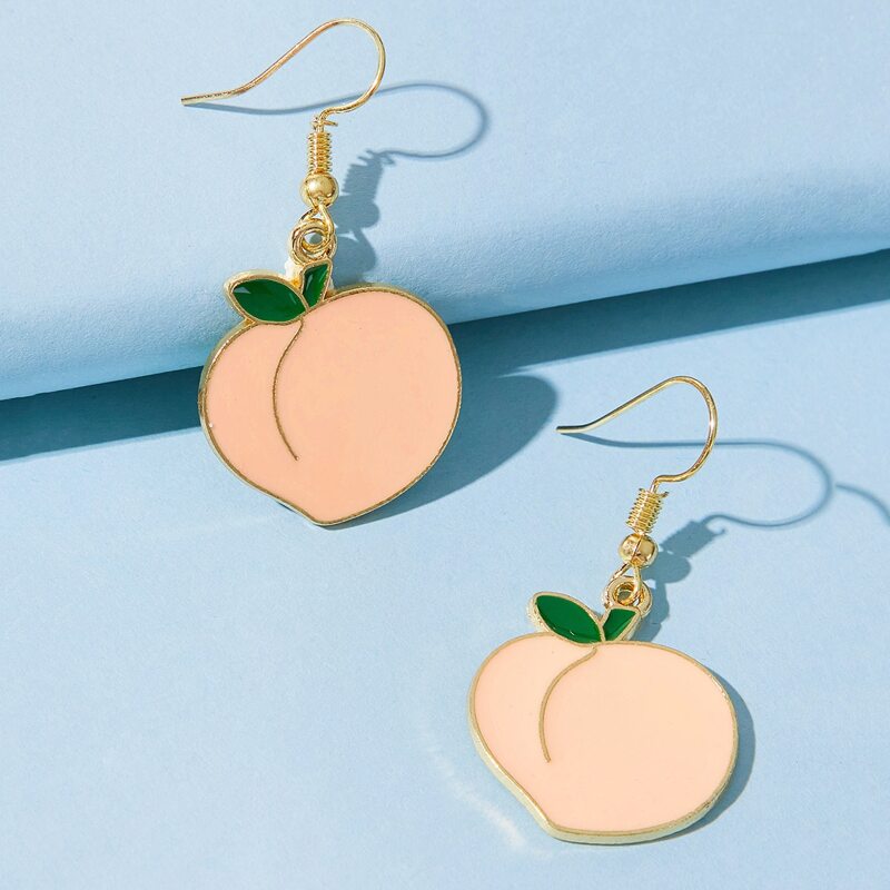 

Peach Drop Earrings, Gold