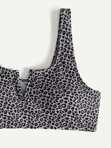 Leopard V Wired Bikini For Summer Beach Vacation - Multicolor - View 5