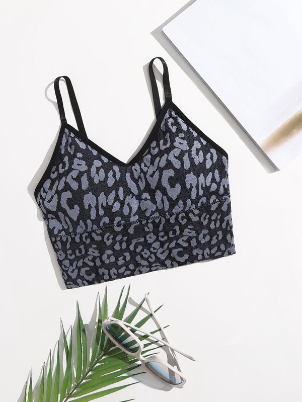 Easithlete 豹紋圖案運動胸罩