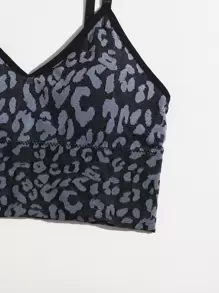 Easithlete Sujetador Deportivo De Estampado De Leopardo - Multicolor - Ver 5