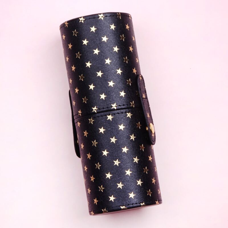 

Star Pattern Makeup Brush Storage Box, Black