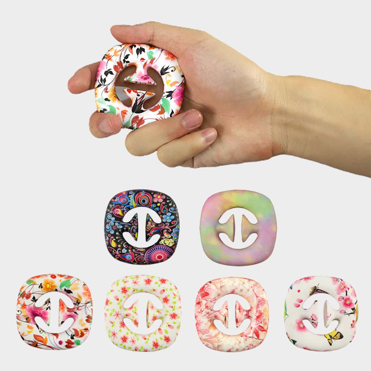 

1pc Random Floral Pattern Hand Grip Toy, Multicolor