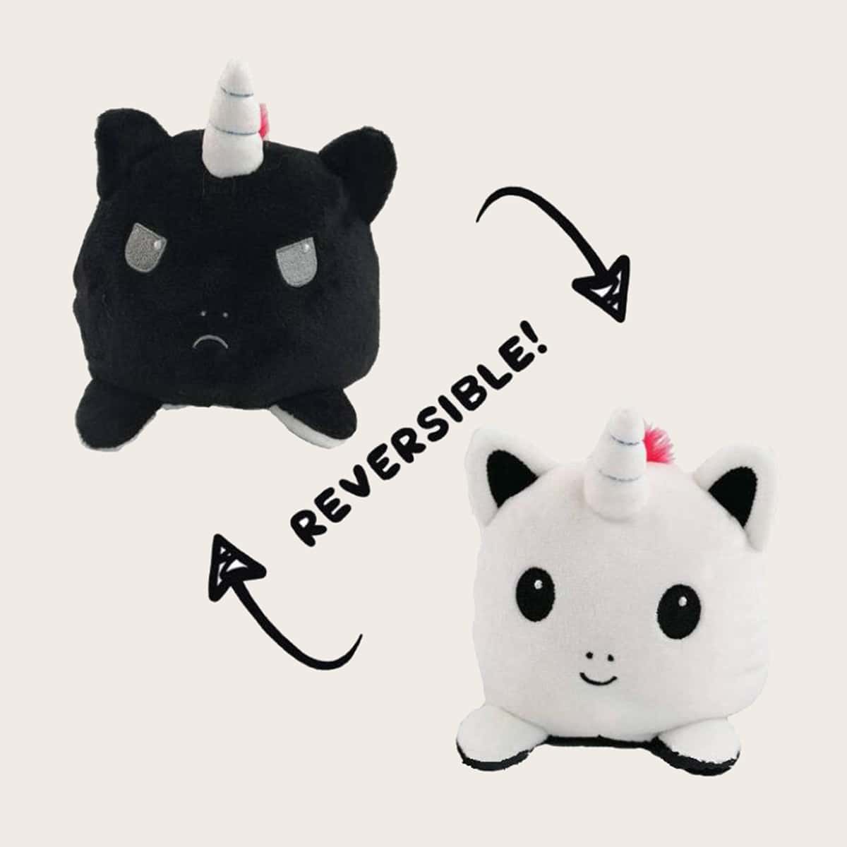 

1pc Reversible Cartoon Fluffy Toy, Multicolor