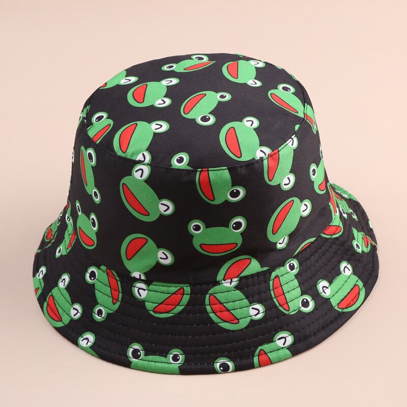 

Cartoon Frog Bucket Hat, Black