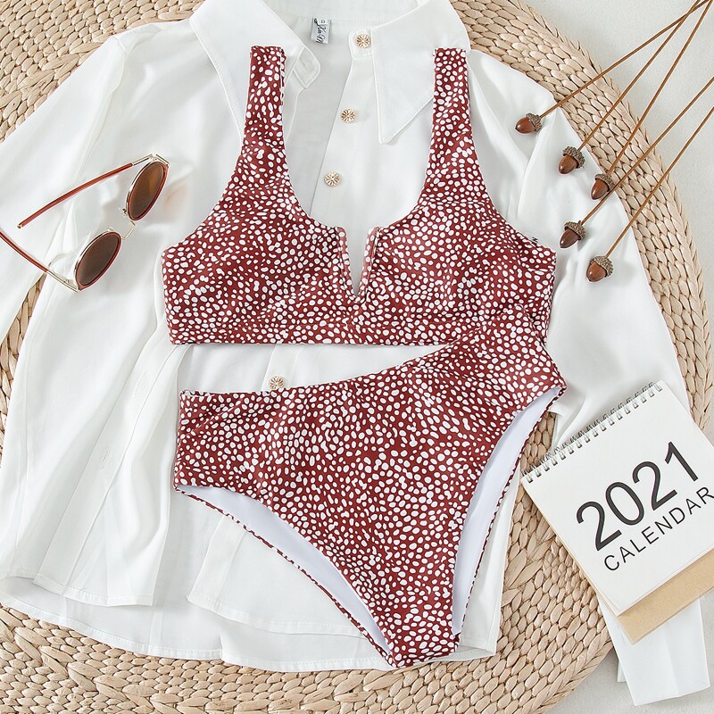 

Dalmatian V Wired Bikini Swimsuit, Redwood