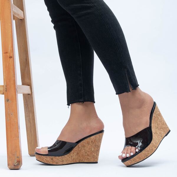 

Minimalist Wedge Mules, Black