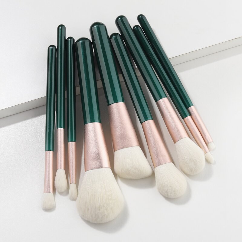 

9pcs Makeup Brush Set, Green