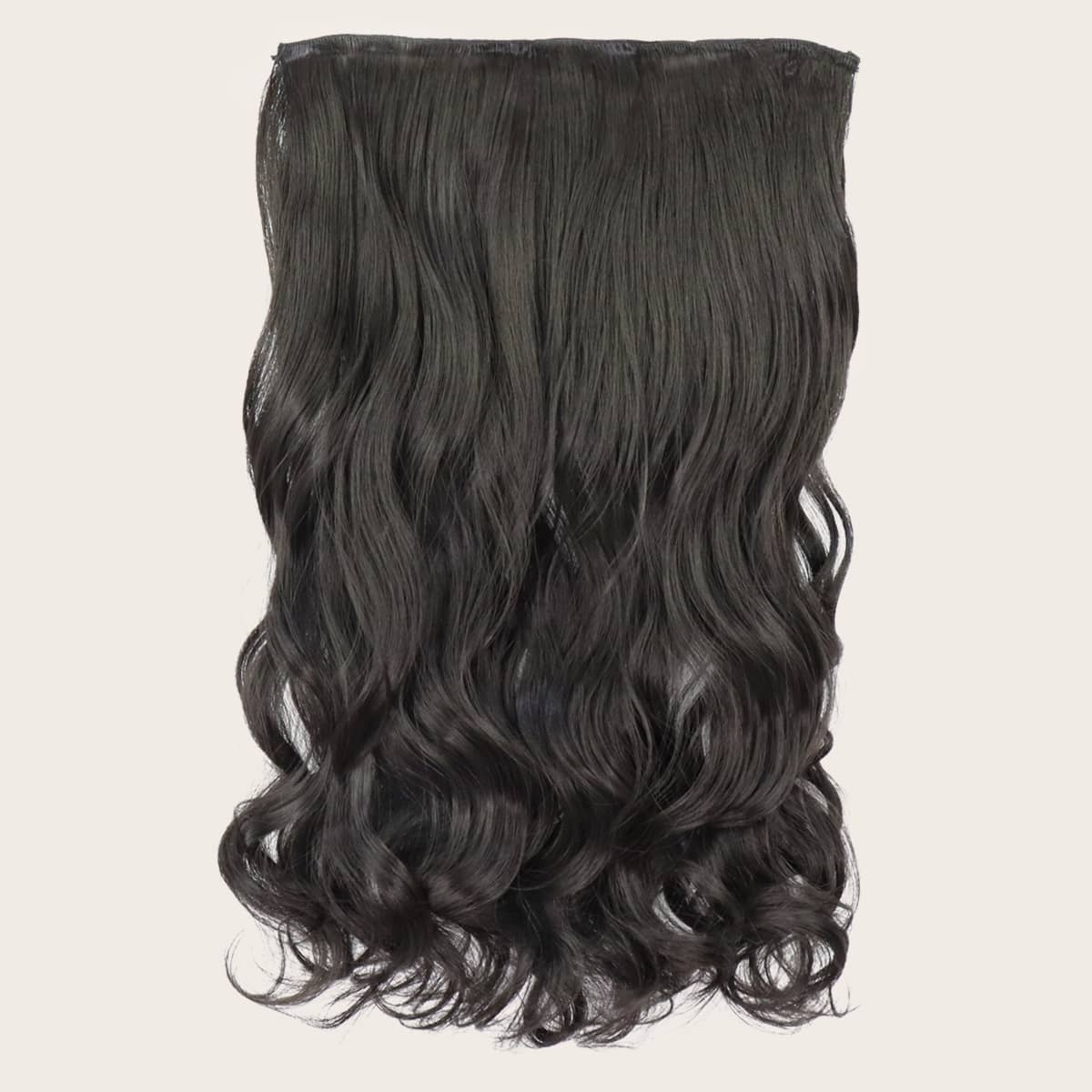 

5pcs Clip In Long Curly Hairpiece, Black