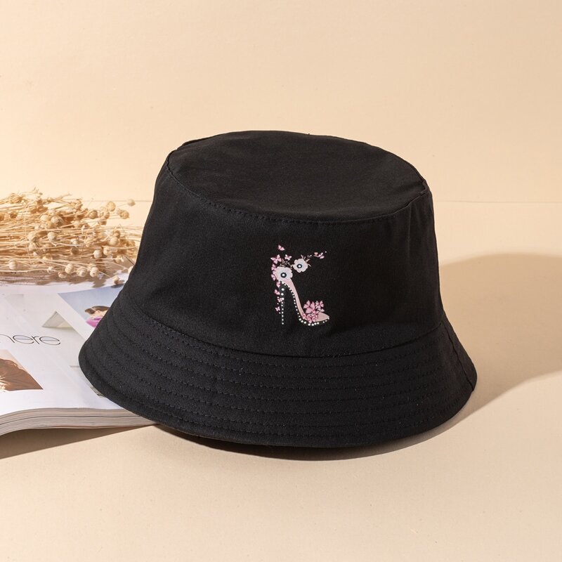 

Floral & Heels Bucket Hat, Black