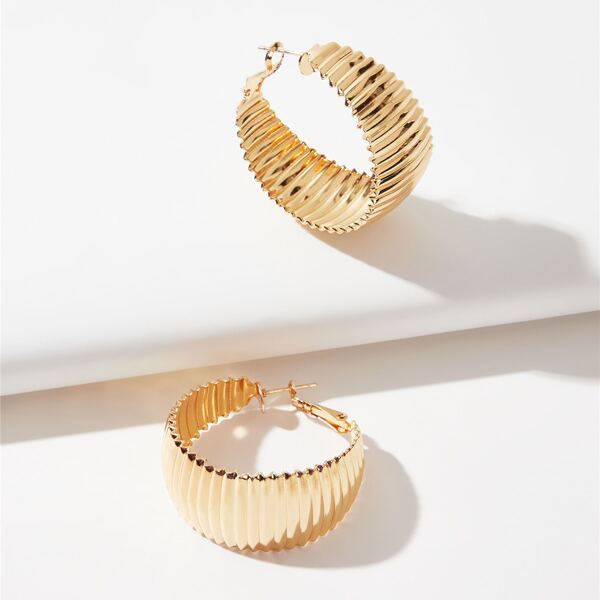 

Metallic Hoop Earrings, Gold