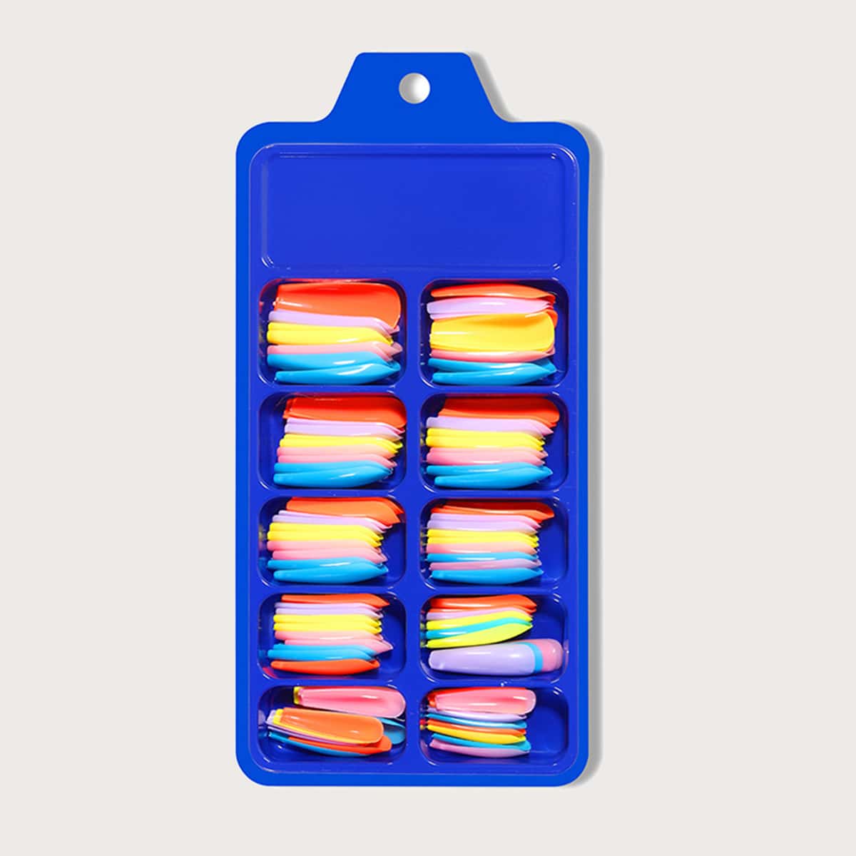 

100pcs Solid Fake Nail, Orange