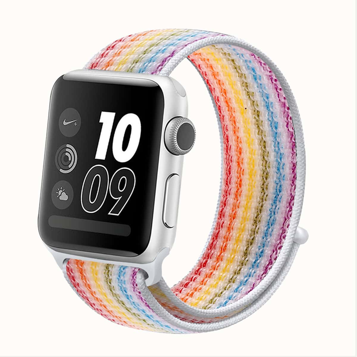 

Rainbow Striped Apple Watch Band, Multicolor