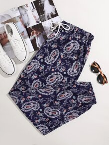 بنطلون نحيل بطباعة بلوري مقاس كبير