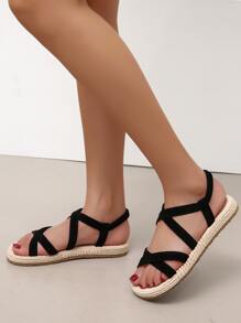 Cross Strap Slingback Sandals