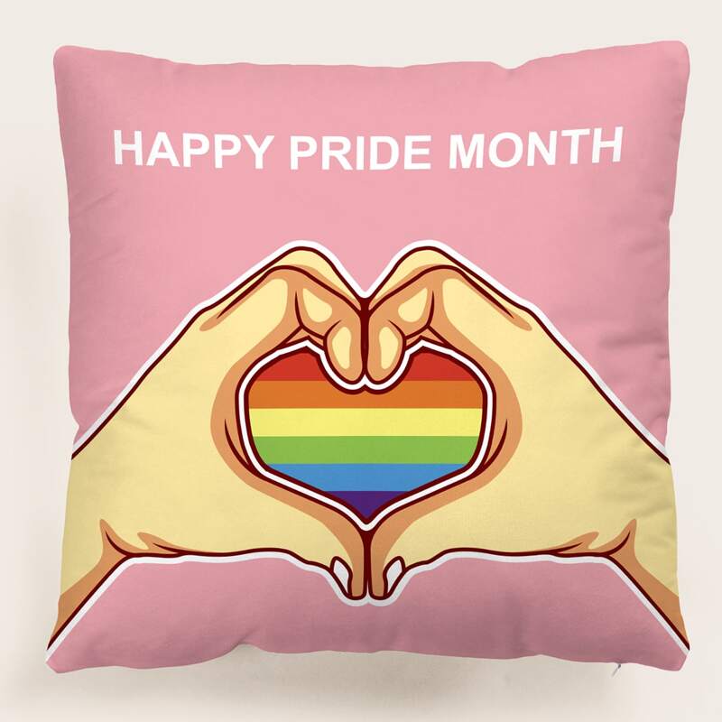 

LGBT Rainbow Stripe Cushion Cover Without Filler, Multicolor