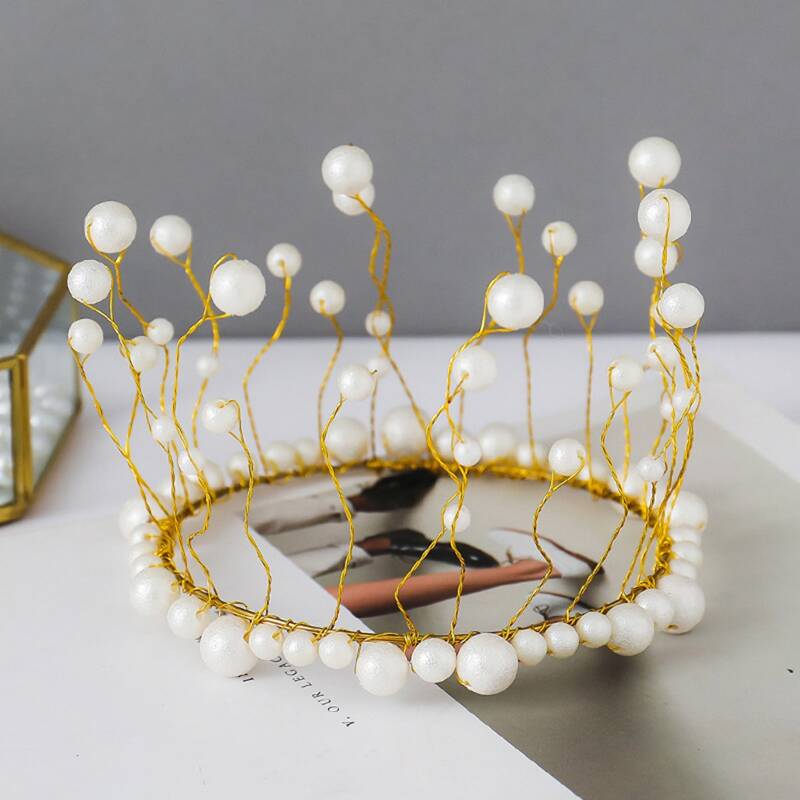 

Faux Pearl Cake Decoration, White