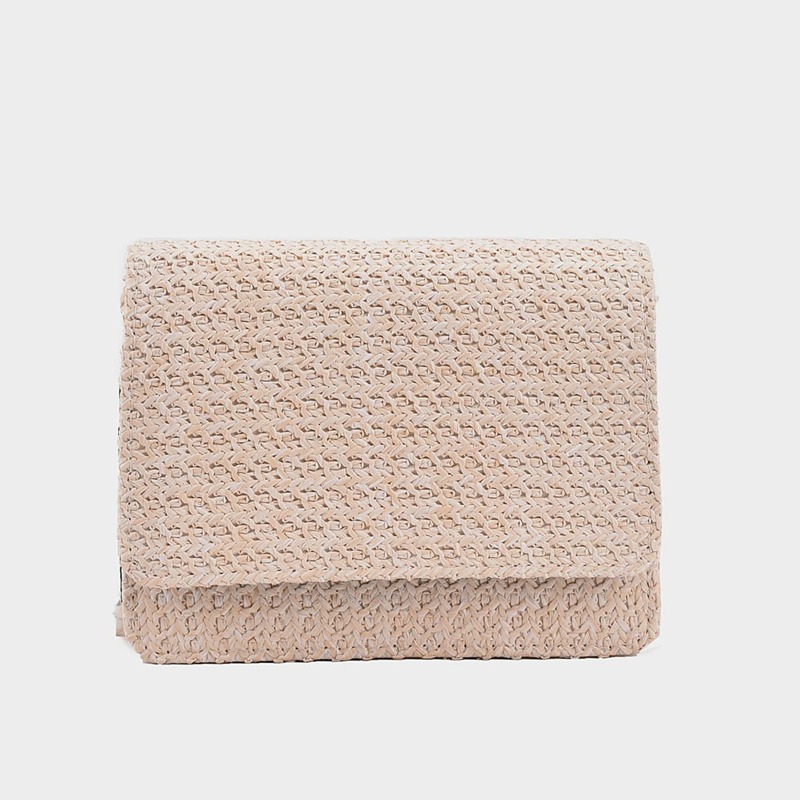 

Faux Pearl Beaded Crossbody Bag, Beige