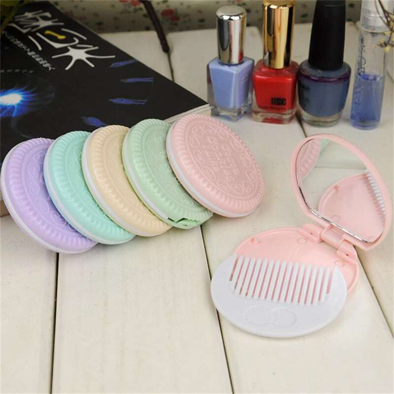 

1pc Random Makeup Mirror With Comb, Multicolor