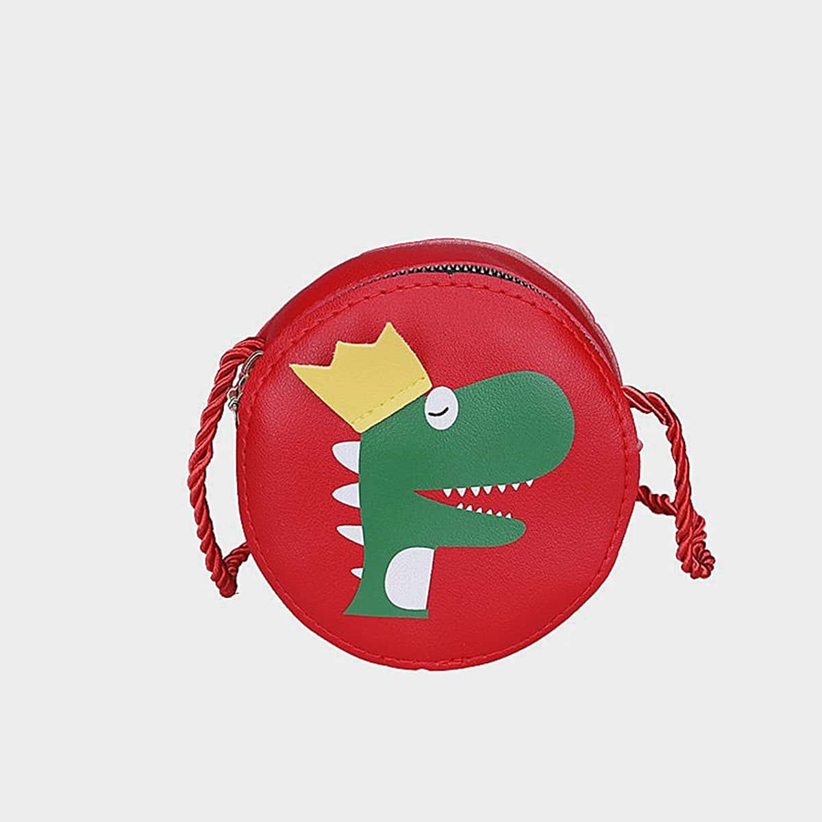 

Cartoon Dinosaur Crossbody Bag, Red