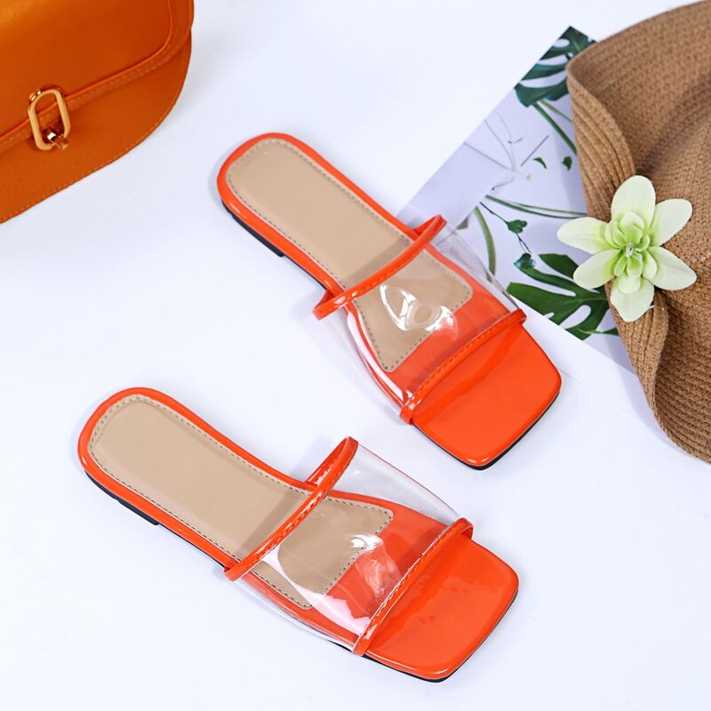 

Minimalist Slide Sandals, Orange