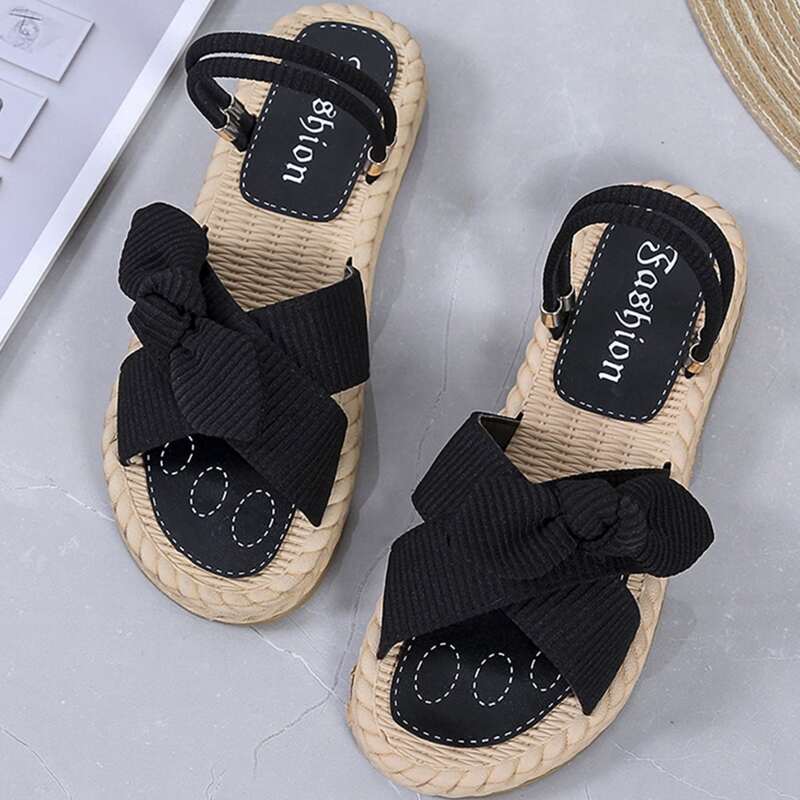 

Criss Cross Slide Sandals, Black