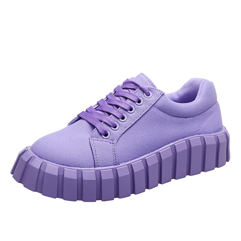 

Lace Up Front Canvas Shoes, Purple