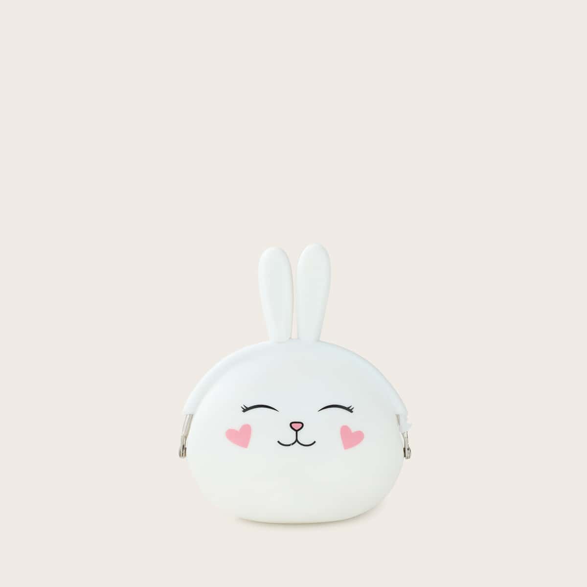 

Rabbit Graphic Coin Case, White