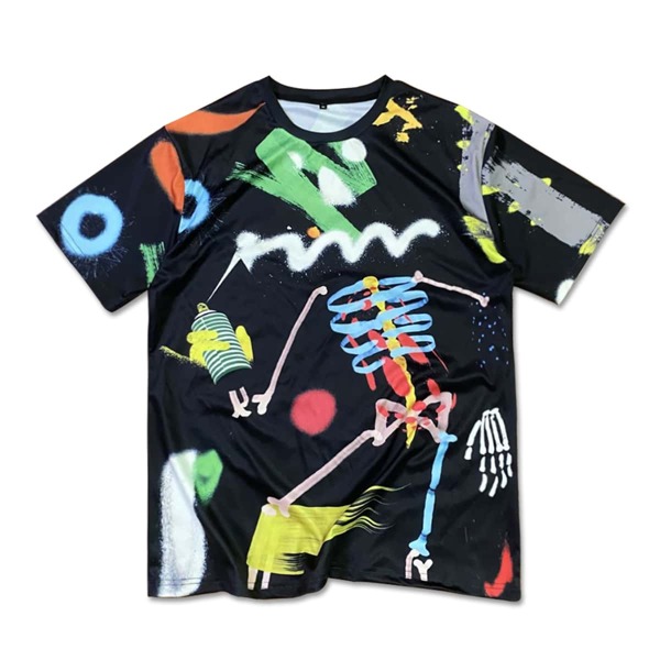 

Men Random Graffiti Print Tee, Multicolor