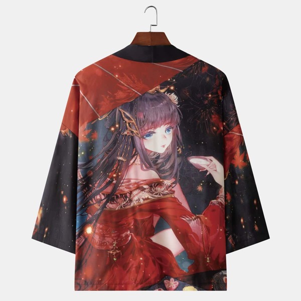 

Men Figure Graphic Kimono, Multicolor