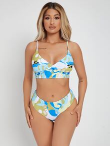 Allover Graphic Bikini Summer Beach - Multicolor - View 3