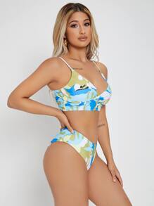 Allover Graphic Bikini Summer Beach - Multicolor - View 4