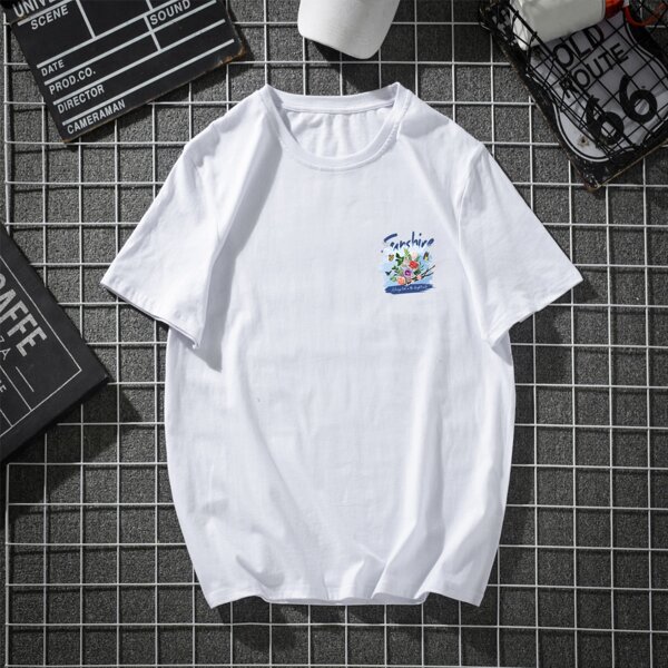 

Men Floral & Letter Graphic Tee, White