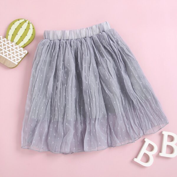 

Toddler Girls Swiss Dot Flared Skirt, Grey