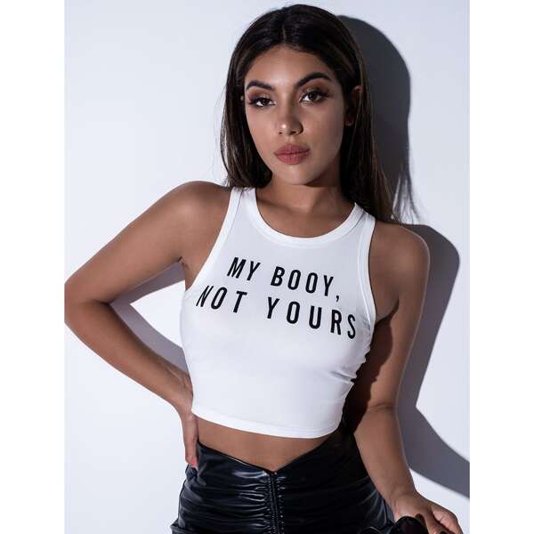 

Slogan Graphic Tank Top, White