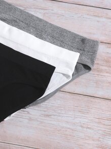 Solid Rib Bra & Panty Lingerie Set - Multicolor - View 4