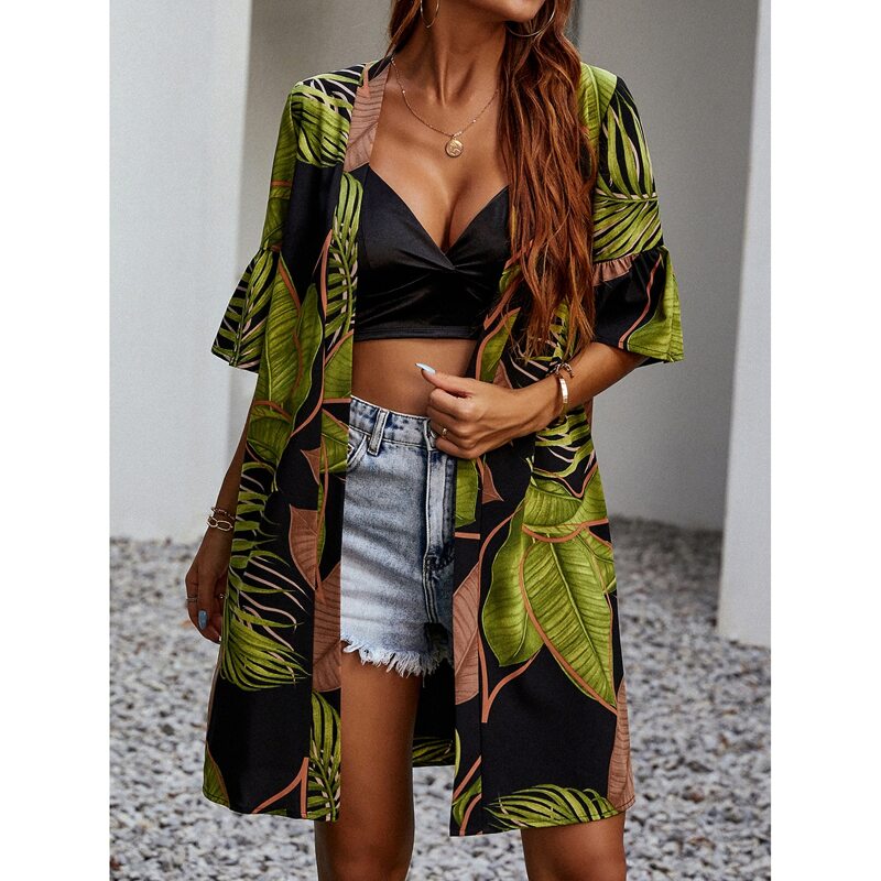 

Tropical Print Kimono, Multicolor