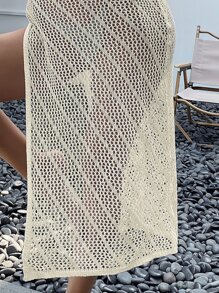 Breezaya Split Thigh Cover Up Dress,Summer Beach - Apricot - View 5