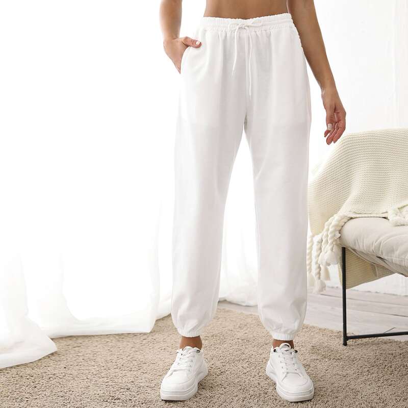 

High Stretch Softness Cropped Sports Pants, White