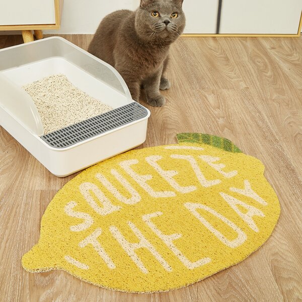 

Lemon Shaped Cat Litter Mat, Yellow