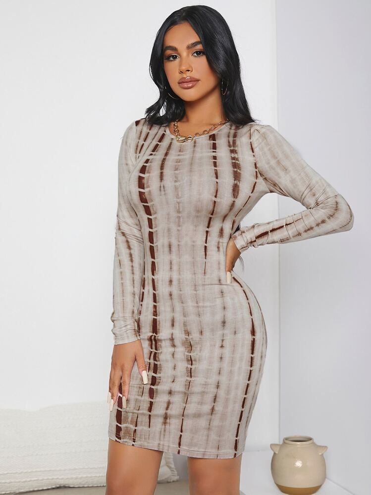 shein sxy tie dye bodycon dress SHEIN SXY Tie Dye Bodycon Dress