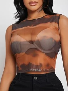 SHEIN SXY Áo hai dây cắt Cà vạt nhuộm Gợi cảm - Nhiều màu - Xem 4