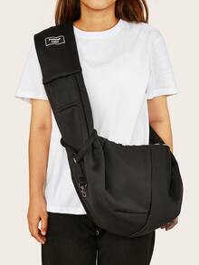 1入組寵物胸包（貓狗適用）,適合小型寵物,可調式肩帶,適合戶外旅行 - 黑色 - 查看 2