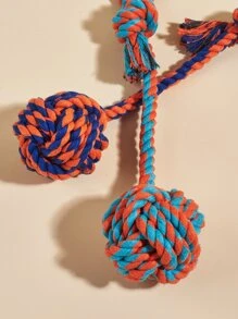 1pc Random Color Pet Chew Rope With Handle Ball, Suitable For Small Pets Under 5kg, Ball Diameter 6cm - Multicolor - View 4