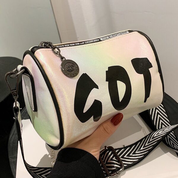 

Letter Graphic Crossbody Bag, White